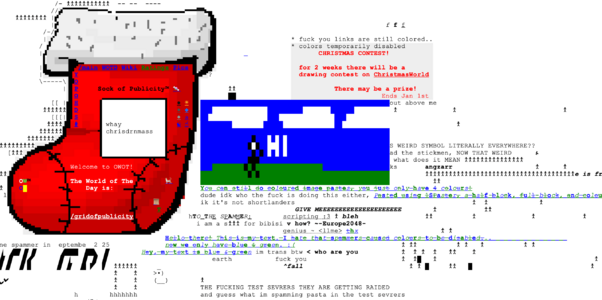 "Demo wave" by Dupy, an artwork made to show that coloured (green & blue) pastes are still possible via links (December 20th, 2025)