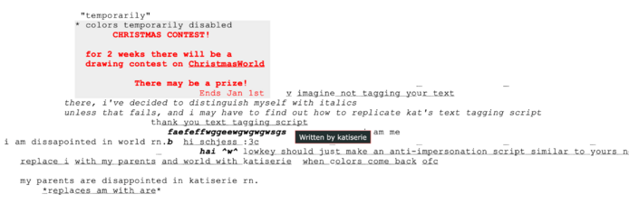 Katiserie using note links to tag her messages(December 20th, 2025)