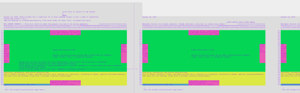 "Scenes" where the game's dungeons and cutscenes take place