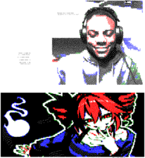 Red text incorporated into Banksy's link paster.