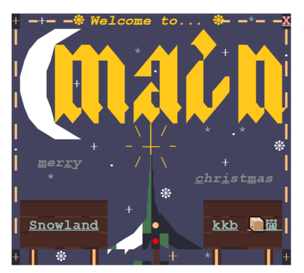 /main center console for Christmas 2023, inspired by Meimei's art style