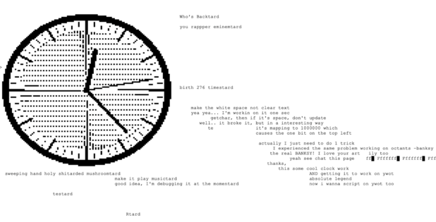 Talking with Banksy about optimizing the script. Archived on /Banksy/b.