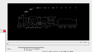 Playing an ASCII train animation