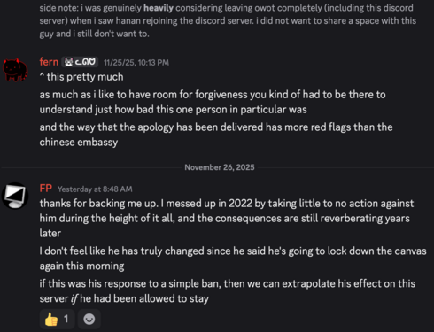 Comments from Fern and FP