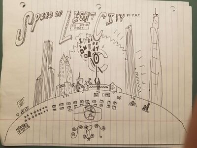 A drawing of Speed of Light City