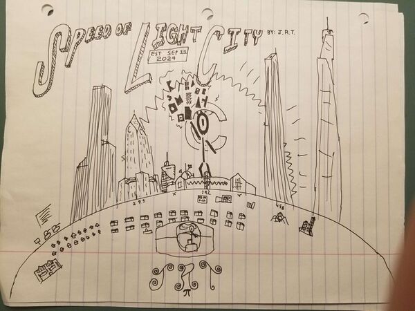 A drawing of Speed of Light City