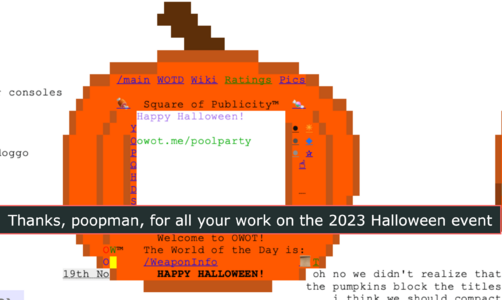 A note link thanking Poopman for creating /Halloween23