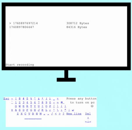 Playing a recording of the OS' shutdown animation