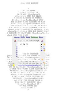 Oval text paster protesting the clock.